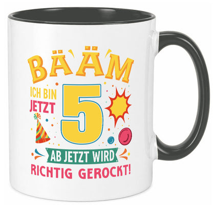 5. Geburtstag | 5 Jahre ab jetzt wird richtig gerockt Geschenk Geschenkidee Tasse