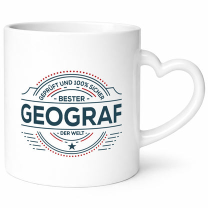 Geprüft und sicher: Geograf | Geografie Geschenkidee Humor Tasse