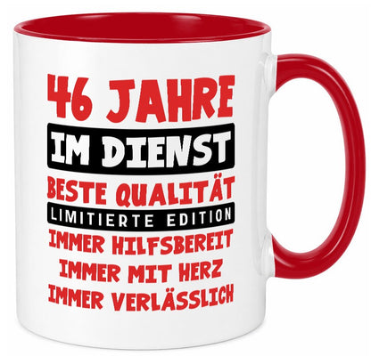 46 Jahre im Dienst | Jubiläum Arbeit v9 Geschenkidee Kollegen Büro Humor Tasse
