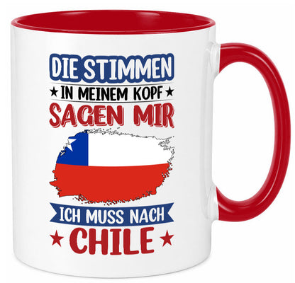 Chile | Urlaub Stimmen in meinem Kopf Traumland Geschenkidee Humor Tasse