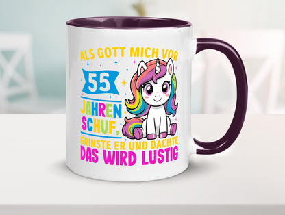 55. Geburtstag | Als Gott mich schuf 40 Jahre v2 lustiger Spruch Geschenk