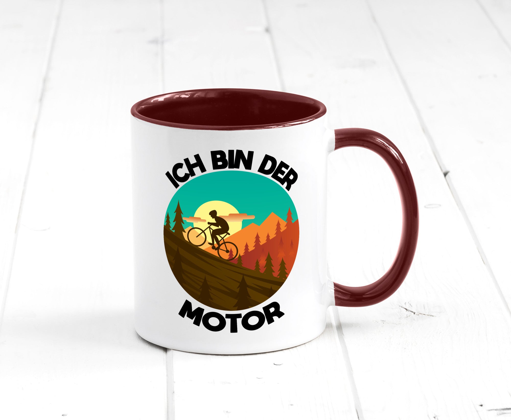 Ich bin der Motor | Mountainbiking Fahrrad Berge Geschenkidee Humor Tasse