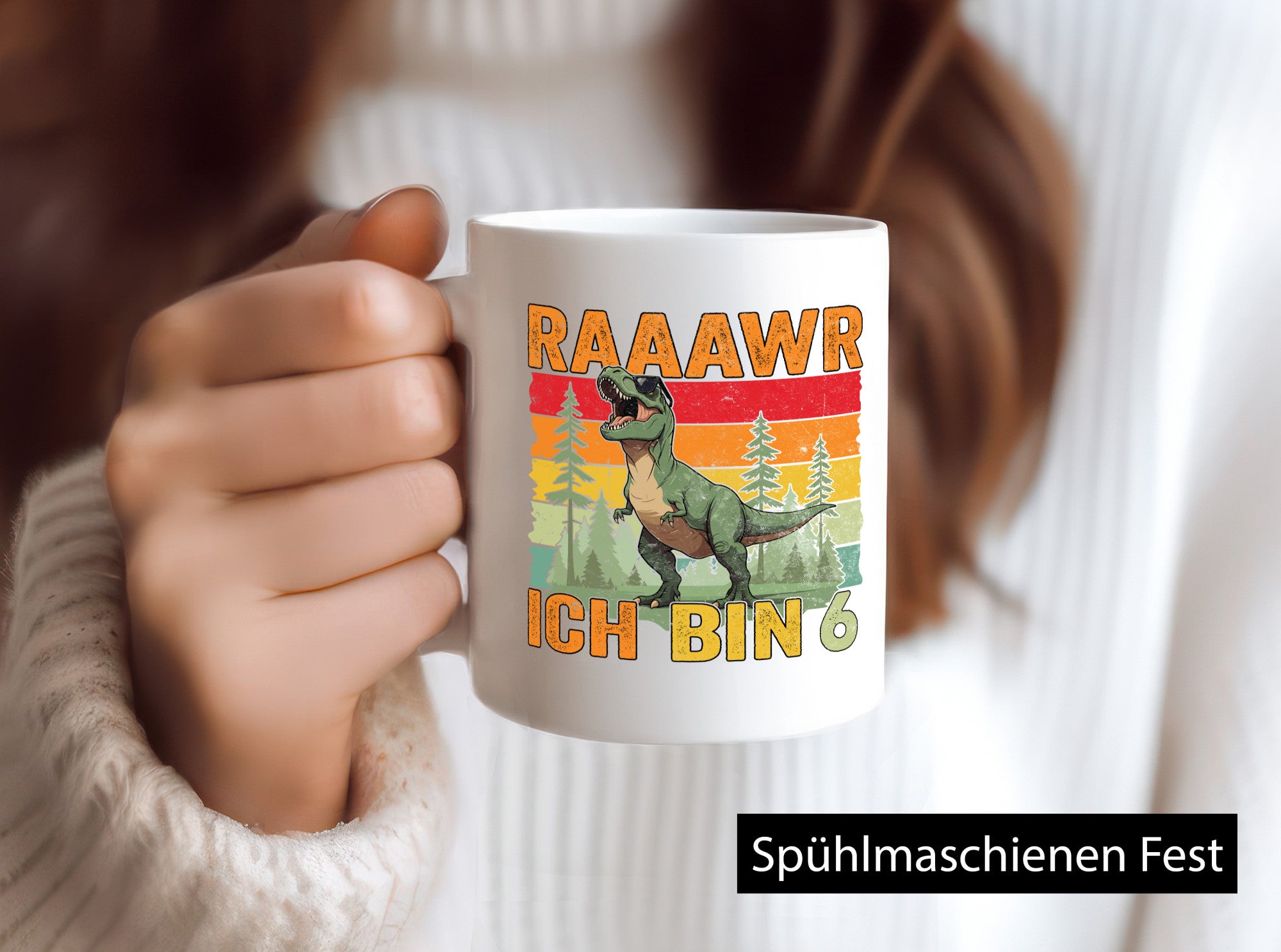 6. Geburtstag | 6 Jahre rarrrr ich bin Dinosaurier Humor Geschenkidee Tasse