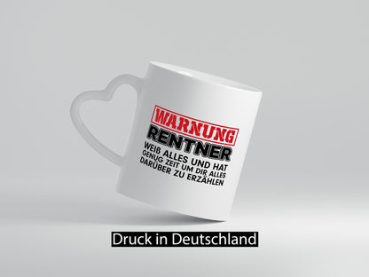 Rentner weiß alles | Rente Tasse Ruhestand Humor lustig Jubiläum Geschenk