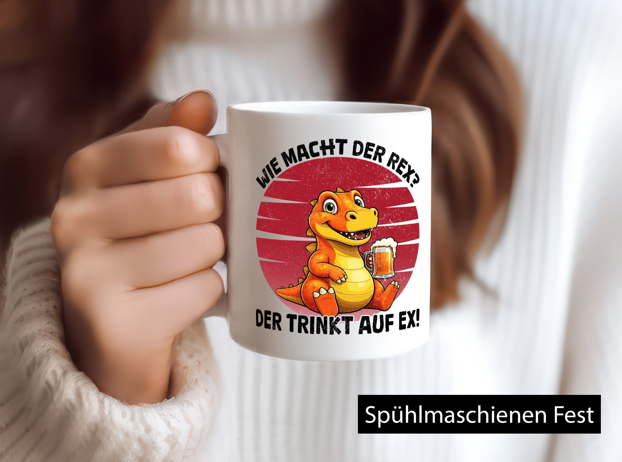 Wie macht der Rex trinkt auf ex | Bier T-Rex v2 lustiger Spruch Geschenk Humor