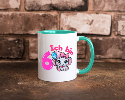 6. Geburtstag | 6 Jahre Elefant Mädchen Humor Geschenkidee Tasse