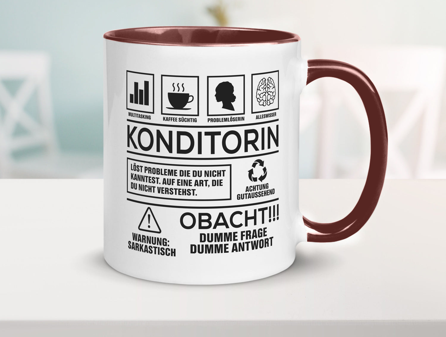 Achtung Probleme Konditorin | Konditorei lustiger Spruch Geschenk Humor