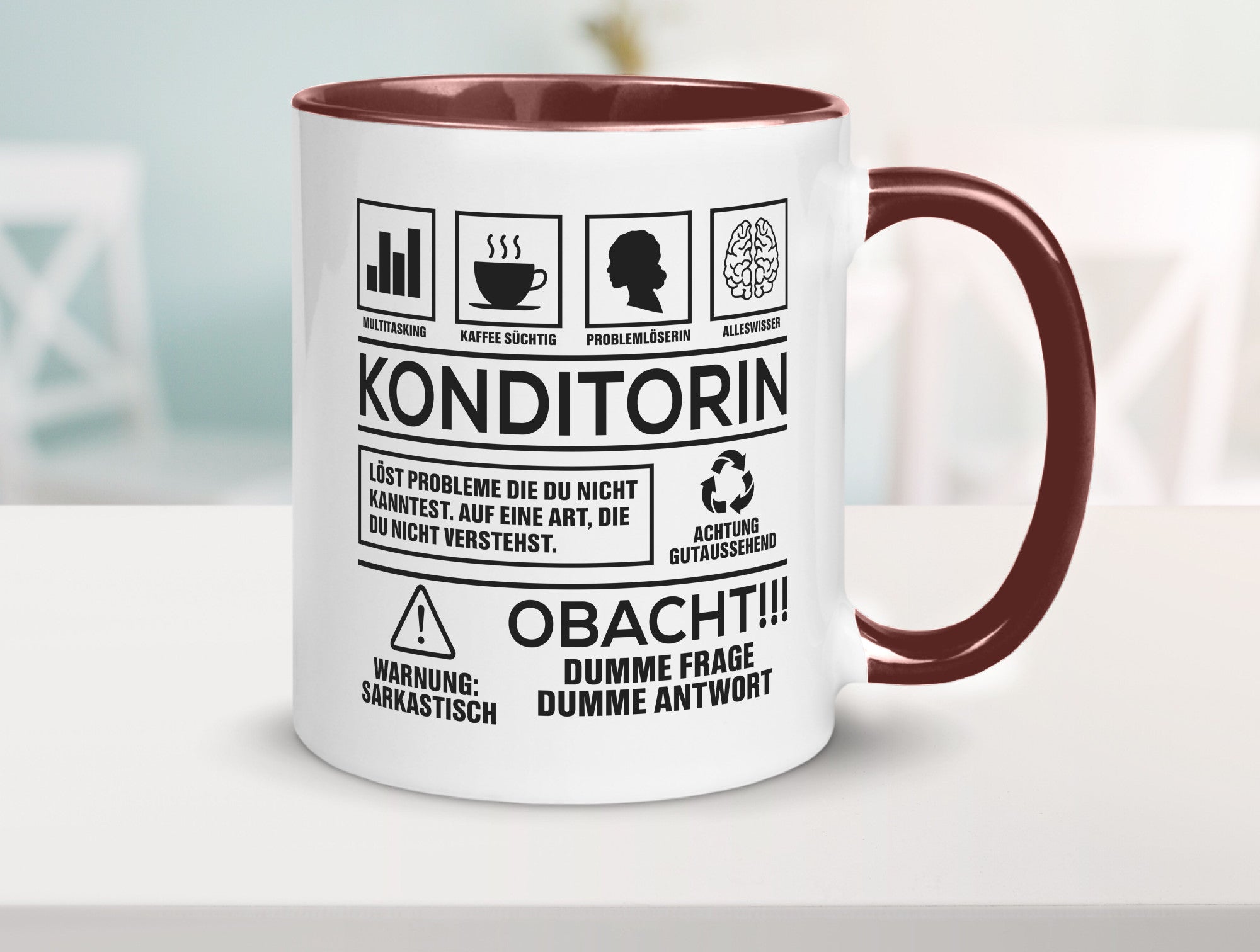Achtung Probleme Konditorin | Konditorei lustiger Spruch Geschenk Humor