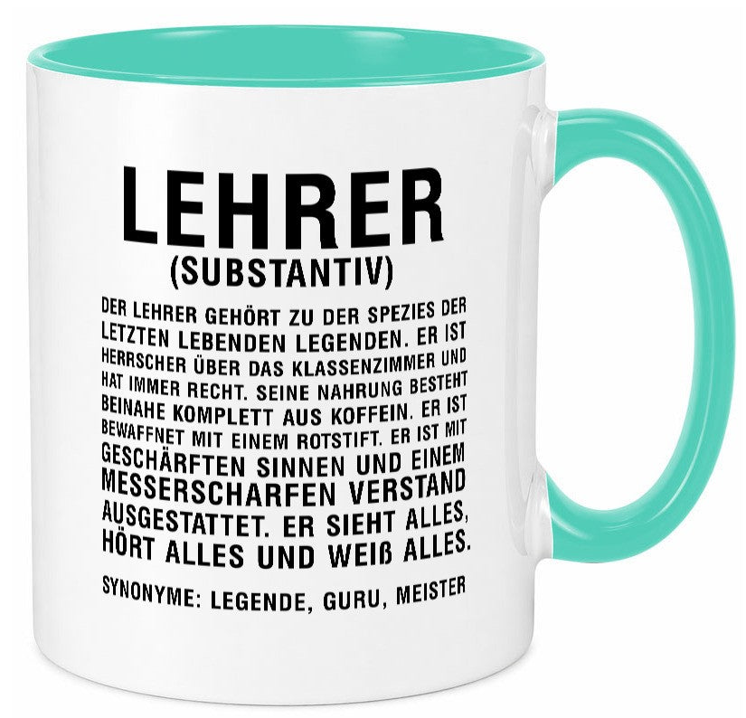 Lehrer | Definition Kollege Mitarbeiter Geschenkidee Arbeit Kollegen Büro Humor Tasse