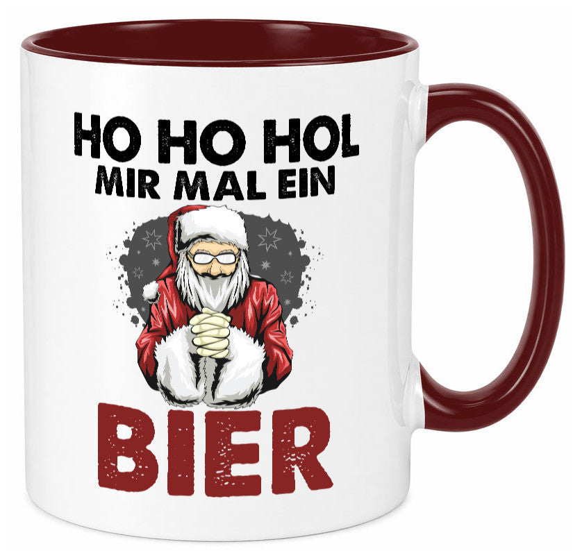 Ho Hol mir mal ein Bier | Weihnachten Geschenkidee Humor Tasse