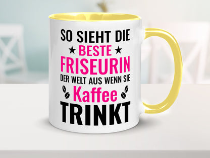 Kaffee trinkt: Friseurin | Friseuse Frisörin lustig Humor Geschenkidee Geschenk