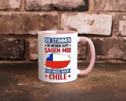 Chile | Urlaub Stimmen in meinem Kopf Traumland Geschenkidee Humor Tasse