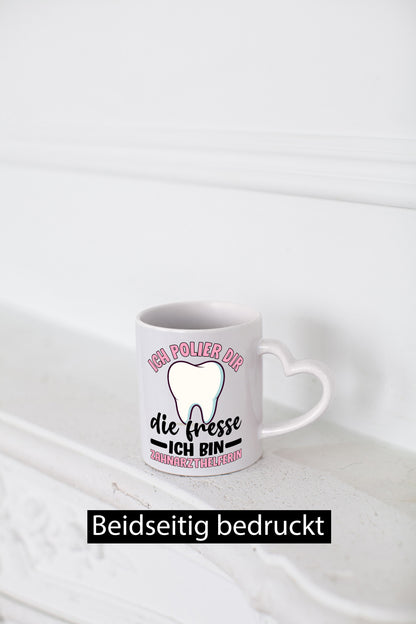 Ich polier dir die Fresse | Zahnarzthelferin Zahnarzt lustig Humor Geschenkidee