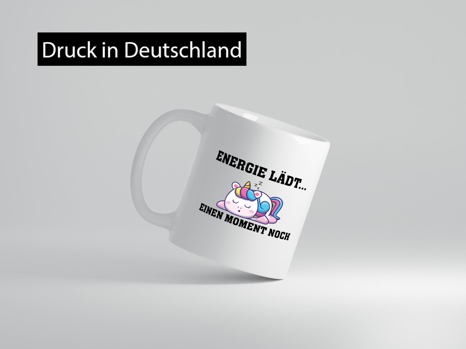 Energie lädt | Faules Einhorn Schlafen Humor Geschenkidee Tasse