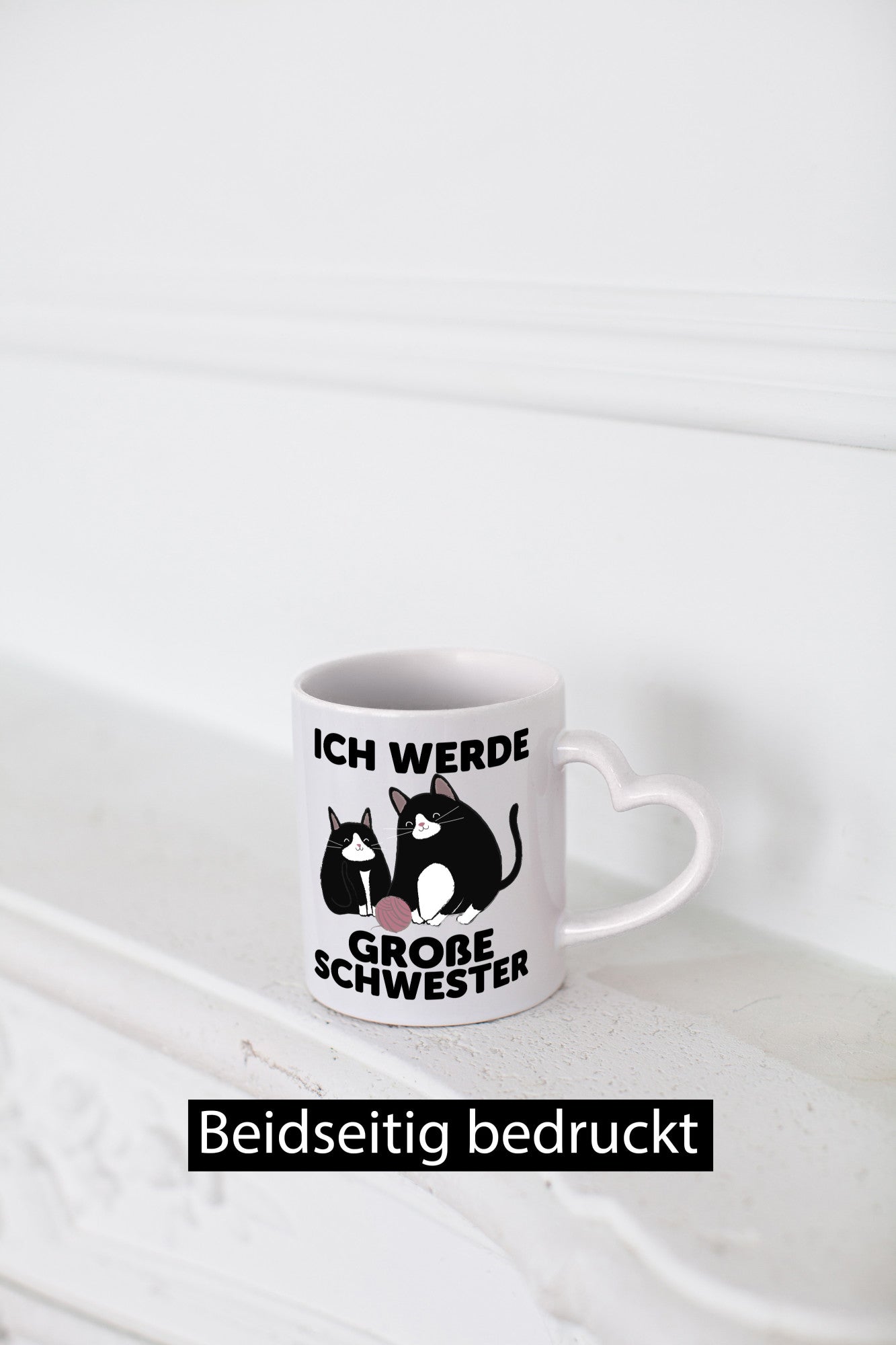 Ich werde große Schwester | Katze Wollknäuel lustiger Spruch Geschenk