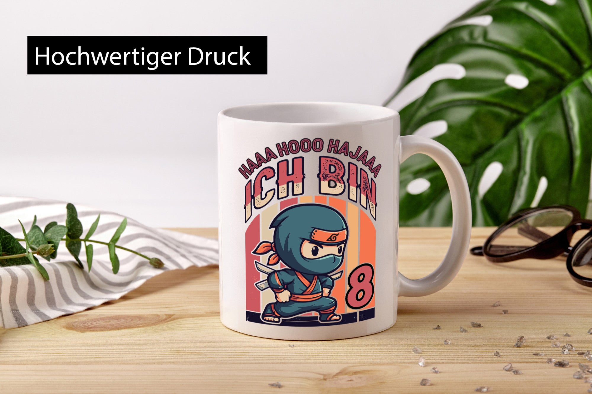 8. Geburtstag | Ninja Junge 8 Jahre lustiger Spruch Geschenk Geschenkidee Tasse