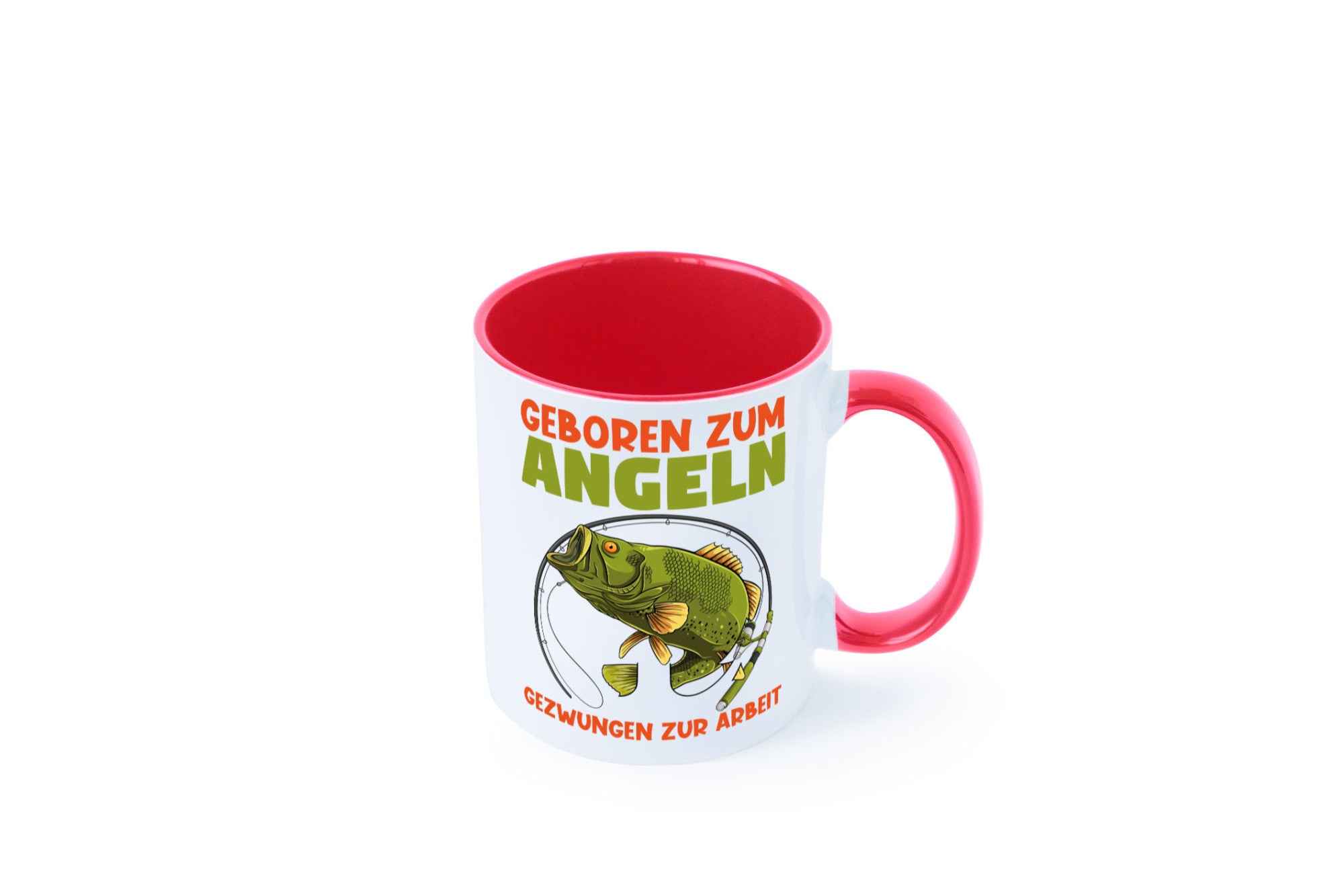 Geboren zum Angeln | Angler Tasse Fischer Spruch Humor Geschenkidee
