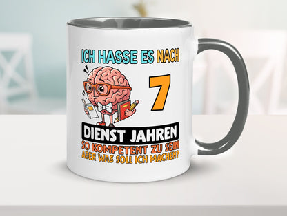 7 Dienstjahre | Arbeit Kompetent lustig Kollegen Büro Geschenk Tasse
