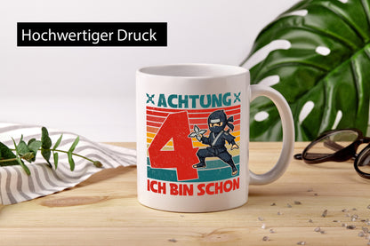 4. Geburtstag | 4 Jahre Ninja Kindergeburtstag lustig Geschenkidee Geschenk