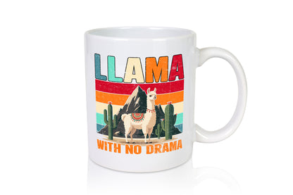Llama with no Drama | Lama Geschenk Humor Geschenkidee lustiger Spruch Tasse