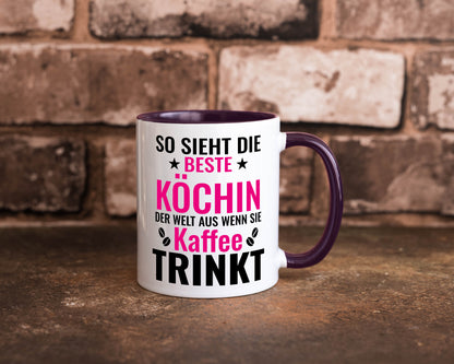 Kaffee trinkt: Köchin | Chefköchin Chefkoch Humor Arbeit Kollegen Büro