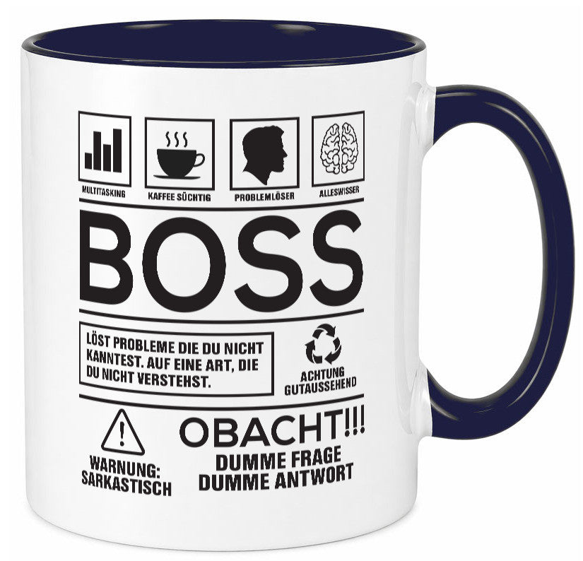 Achtung Probleme Boss | Führungskraft Vorgesetzter lustig Humor Geschenkidee Tasse