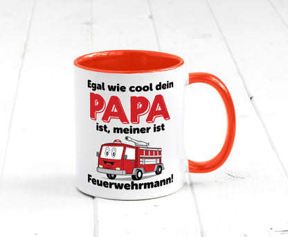 Cooler Papa | Feuerwehrmann Bester der Welt Humor Geschenkidee Tasse