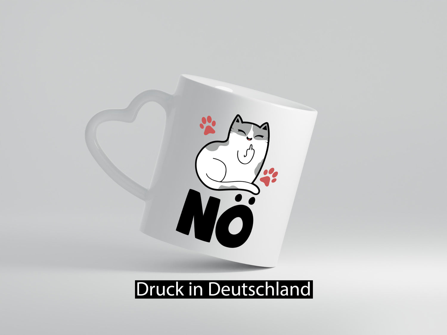 Nö mit Katze Geschenk Tierliebhaber Humor lustiger Spruch Tasse
