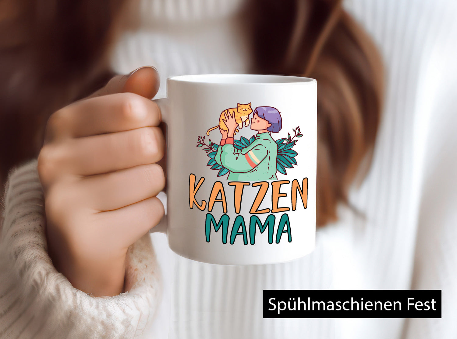 Katzenmama | Katze Mensch Pflanze lustig Familie Geschenkidee Geschenk Tasse