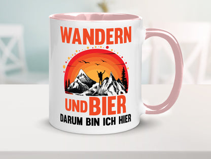 Wandern und Bier darum bin ich hier | lustiger Spruch Geschenk Humor