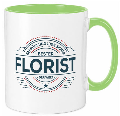 Geprüft und sicher: Florist | Blumen Verkäufer Geschenkidee Humor Tasse