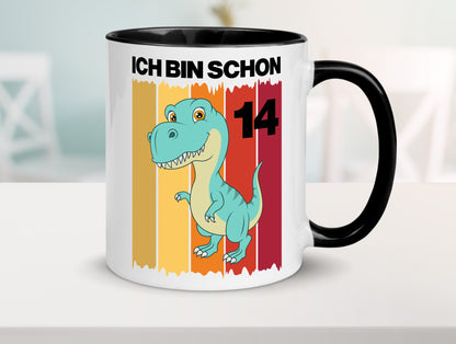 14. Geburtstag | 14 Jahre Dinosaurier Geschenkidee Humor Tasse