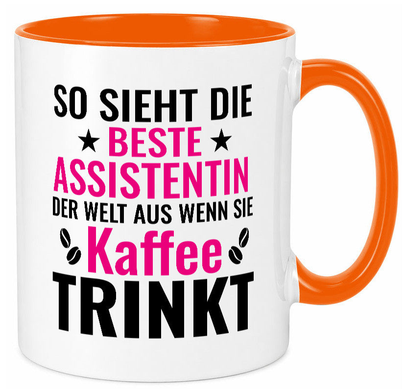 Kaffee trinkt: Assistentin | Assistenz Hilfskraft Geschenkidee Humor Tasse