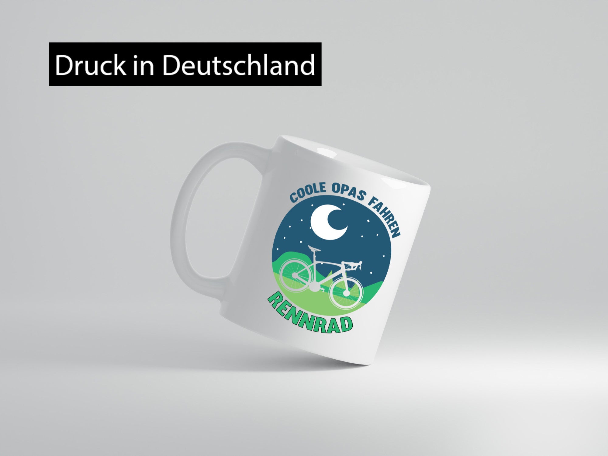 Coole Opas fahren Rennrad | Mond Landschaft Geschenk Familie Geschenkidee