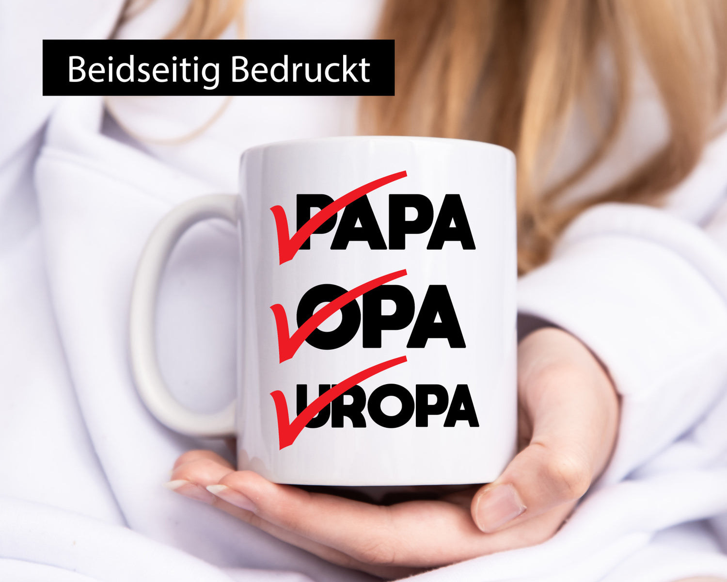 Papa, Opa, Uropa | rote Haken abgehakt lustig Familie Geschenkidee Geschenk