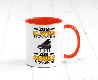 Zum Klavier spielen geboren zur Schule gezwungen v2 lustiger Spruch Geschenk