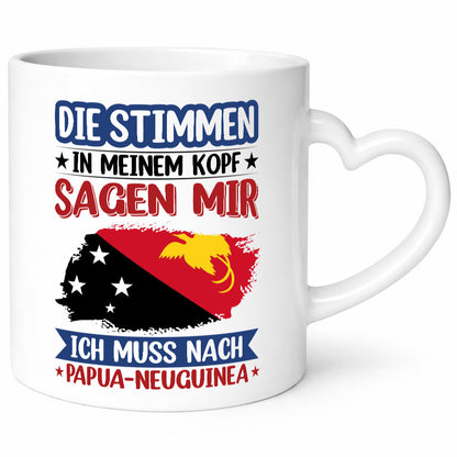 Papua-Neuguinea | Urlaub Stimmen in meinem Kopf v2 Humor Geschenkidee Tasse