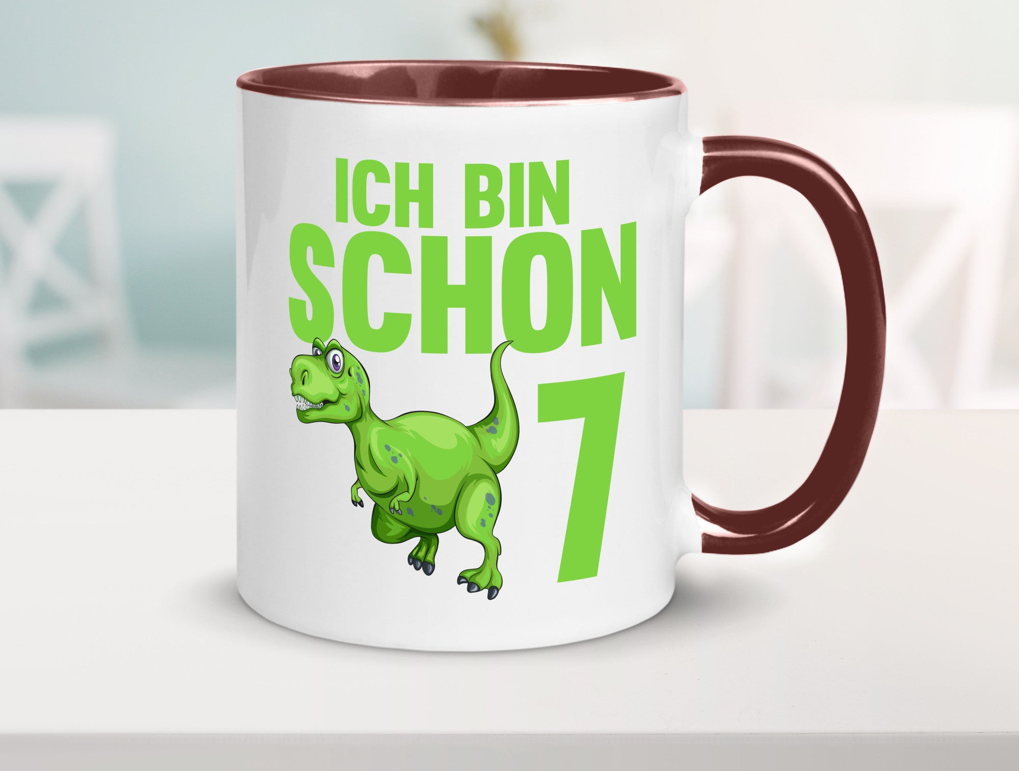 7. Geburtstag | 7 Jahre Dino Dinosaurier Humor Geschenkidee Tasse
