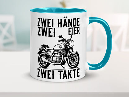 Zwei Hände | Zweitaktmotor Motorrad Moped Biker Geschenkidee Humor Tasse