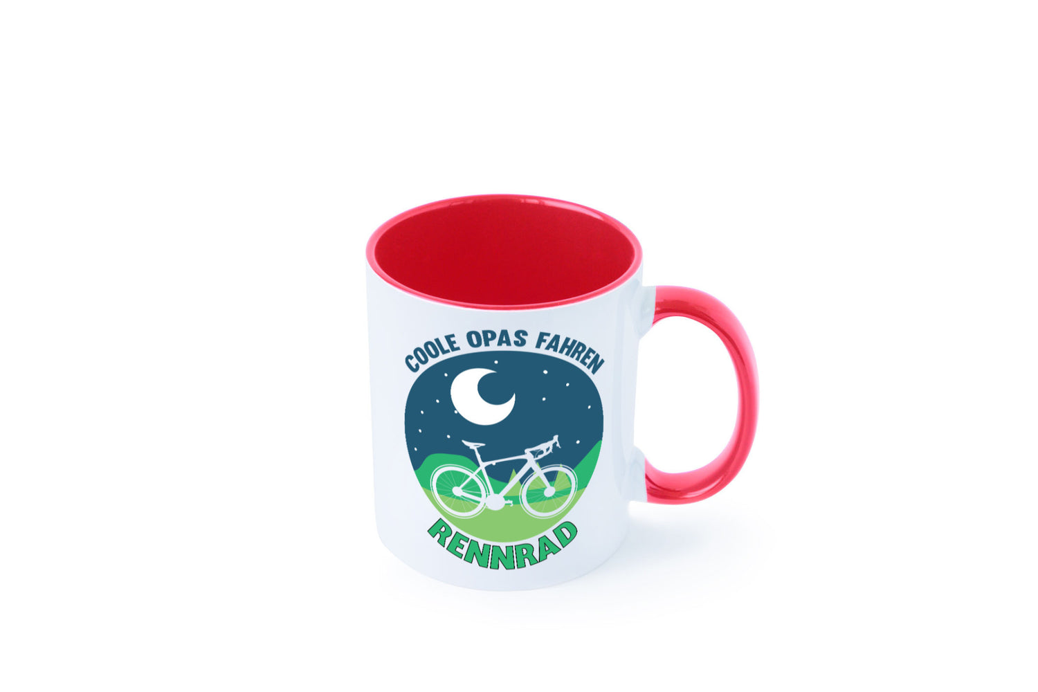 Coole Opas fahren Rennrad | Mond Landschaft Geschenk Familie Geschenkidee