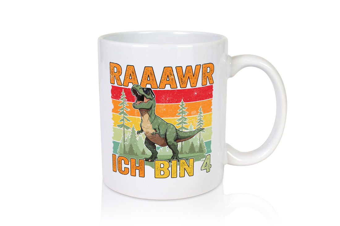 4. Geburtstag | 4 Jahre rarrrr ich bin Dinosaurier Humor Geschenkidee Tasse