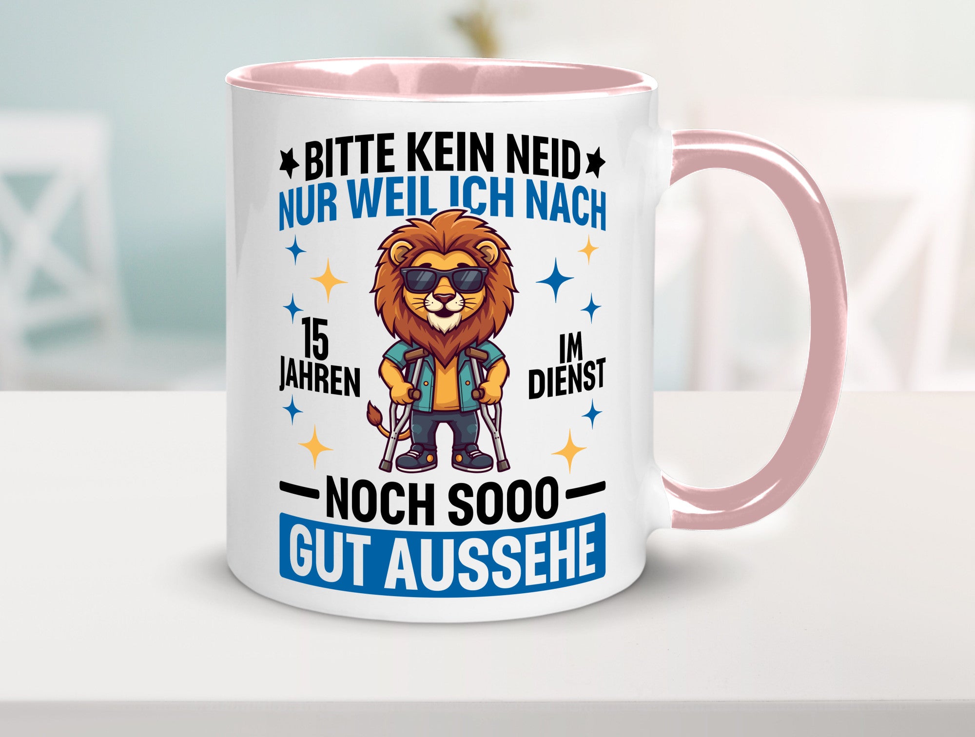 15 Jahre im Dienst | Arbeitsjubiläum Arbeit lustig Kollegen Büro Geschenk Tasse