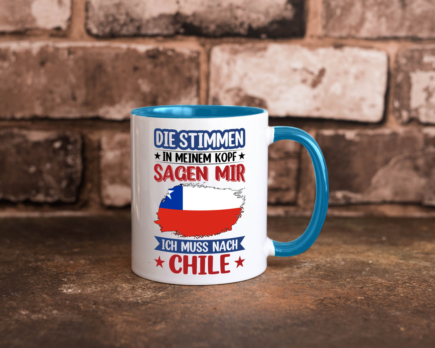 Chile | Urlaub Stimmen in meinem Kopf Traumland Geschenkidee Humor Tasse