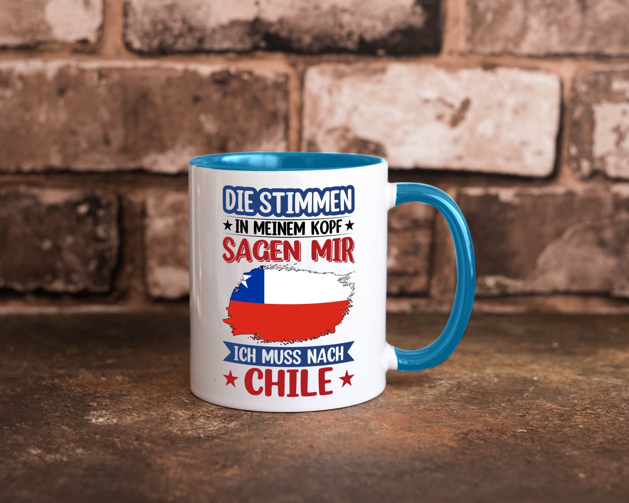 Chile | Urlaub Stimmen in meinem Kopf Traumland Geschenkidee Humor Tasse