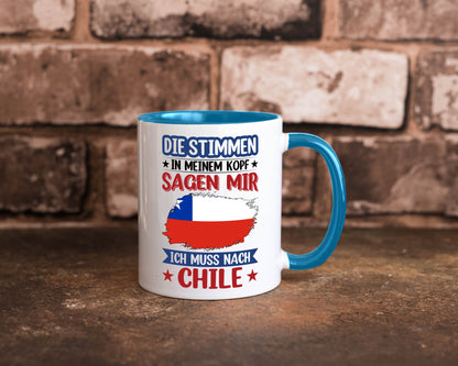 Chile | Urlaub Stimmen in meinem Kopf Traumland Geschenkidee Humor Tasse