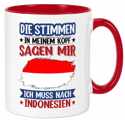 Indonesien | Urlaub Stimmen in meinem Kopf Traumland Geschenk Humor Tasse