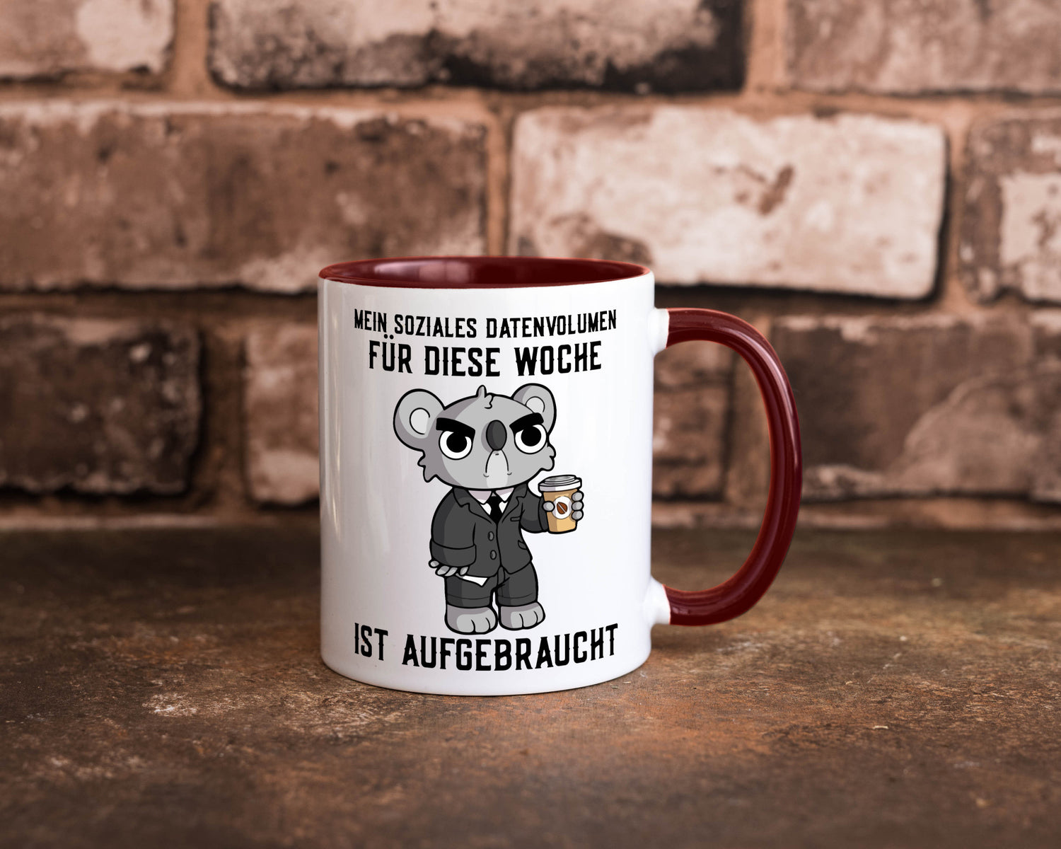 Soziales Datenvolumen | wütender Bär Einzelgänger Nerd Geschenkidee Humor Tasse