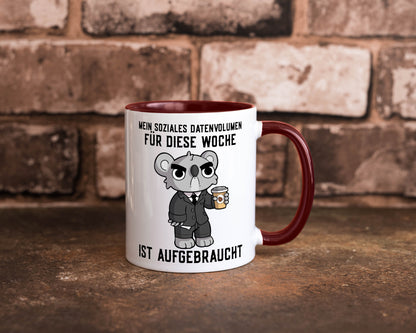 Soziales Datenvolumen | wütender Bär Einzelgänger Nerd Geschenkidee Humor Tasse