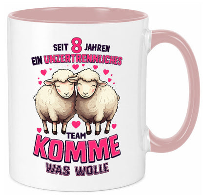 8 Jahre Verheiratet | ein Team Ehepaar v2 lustig Humor Geschenkidee Geschenk Tasse