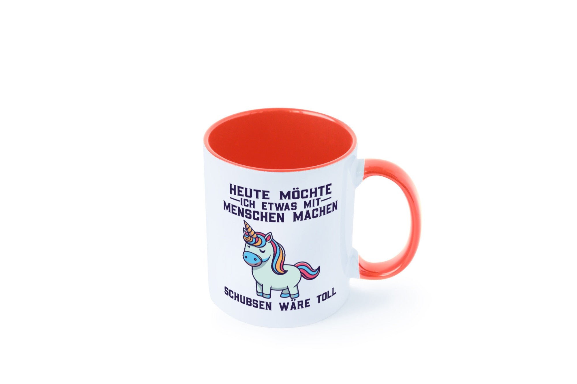Heute möchte ich Menschen schubsen | Einhorn v2 Geschenk Humor Geschenkidee